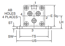 2MNR NB Mounting Style Head Dimensions