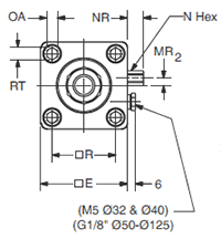 P1D Rod Lock Manual Override Version J Head Dimensions