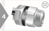 Image of EO3 Swivel Nut Assembly Check - Wrong