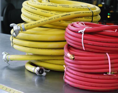 Picture of Parker and Goodyear pre-made air hose assemblies