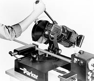 Cutting tube end with a Parker cut-off saw