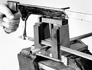 Cutting tube end with hacksaw