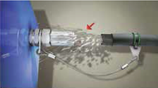 hose whip restraint during blow off