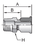 Parker 26 series male rigid pipe crimp fitting