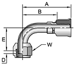26-Series Female Tube-O - Swivel - 90˚ Elbow - Short Pilot