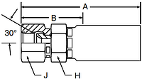 Parker 55 series 1FU55 crimp fitting