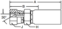 Parker 55 series 1GU55 crimp fitting