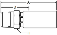 Parker 55 series 1UT55 crimp fitting