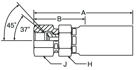 Parker 58 series 10658 crimp fitting