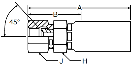 Parker 58 series 10858 crimp fitting