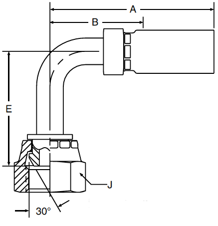 Parker 58 series 1G258 crimp fitting