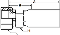 Parker 58 series 1JC58 crimp fitting