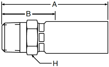 Parker 58 series 1UT58 crimp fitting
