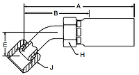 Parker 58H series 13758H crimp fitting