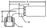 Parker 58H series 13958H crimp fitting