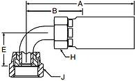 Parker 58H series 1J958H crimp fitting