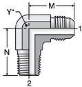 Parker C3MX - JIC Male Elbow - BSPT