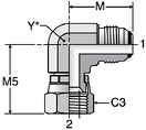 Parker C6XO - JIC Swivel Nut Elbow