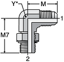 Parker C8OMX - JIC Male Elbow - Metric-ORR