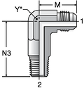 Parker CCTX - JIC Long Male Elbow