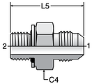 Parker F4OMX - JIC Male Connectors-BSPP