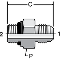 Parker F87OMX - JIC Male Connectors-ISO 6149