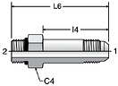 Parker FF5OX - JIC Long Straight Thread Connectors
