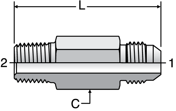 Parker FFTX - JIC Long Male Connectors