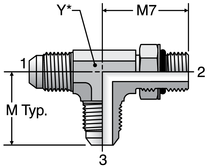 Parker R5OX - JIC Straight Thread Run Tee