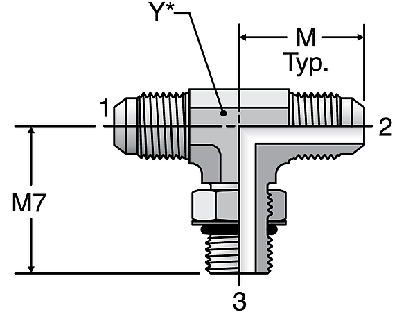 Parker S5OX JIC Straight Thread Branch Tees TripleLok