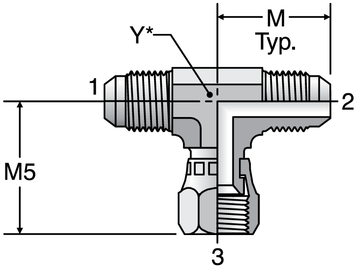 Parker S6X - JIC Swivel Nut Branch Tee