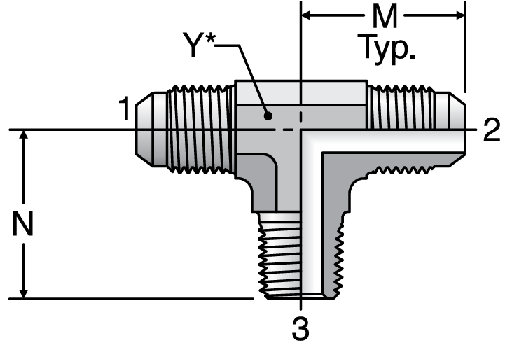 Parker STX - JIC Male Branch Tee