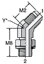 Parker V4OMX - JIC Male 45° Elbow – BSPP