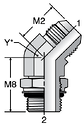 Parker V87OMX - JIC Male 45° Elbow – ISO 6149