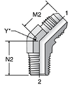 Parker VTX - JIC 45° Male Elbow