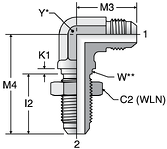 Parker WETX - JIC Bulkhead Union Elbow