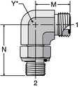 Parker C4OMLO - ORFS Male Elbow-BSPP