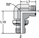 Parker C8OMLO - ORFS Metric Straight Thread Elbow
