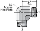 Parker EMLO - ORFS Metric Union Elbow Straight