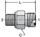 Parker F42EDMLO - ORFS Straight Male Connector-BSPP