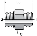 Parker F82EDMLO - ORFS Metric Male Connector Straight