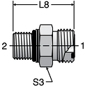 Parker F87OMLO - ORFS Metric Straight Thread Connector