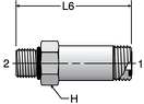 Parker FF5OLO - ORFS Long Straight Thread Connector