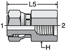 Parker G65L - ORFS Straight Thread Swivel Female Connector