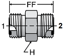 Parker HLO - straight union ORFS fitting