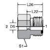 Parker MMLOHB3 - ORFS Braze Connector Straight