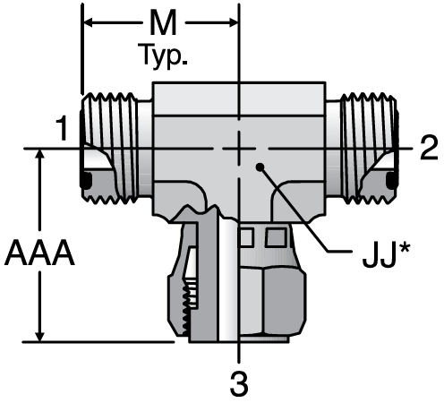 Parker S6LO - ORFS Swivel Nut Branch Tee