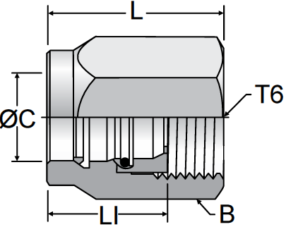 Parker UPTC - ORFS Nut Assembly