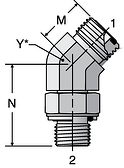 Parker V4OMLO - ORFS Male 45° Elbow-BSPP
