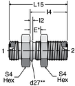 Parker WMLO - ORFS Metric Bulkhead Union Straight